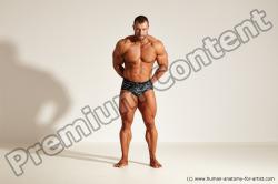 Underwear Gymnastic poses Man White Standing poses - ALL Muscular Short Brown Standing poses - simple Dynamic poses Academic